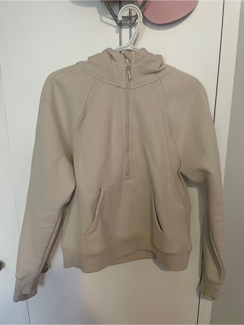 Lole Half-Zip Hoodie in Light Beige